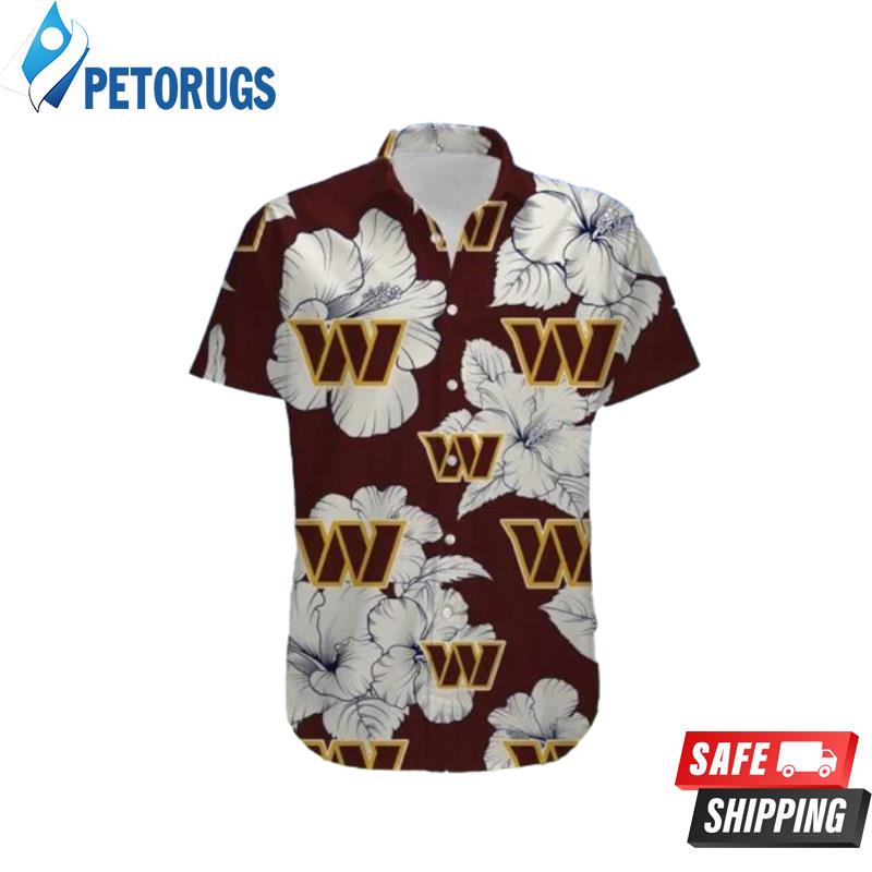 NFL Washington Commanders Red White Flower Tropical Hawaiian Shirt