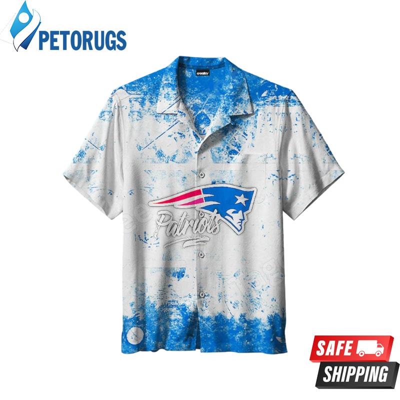 New England Patriots Beach Mix Blue And White Hawaiian Shirt