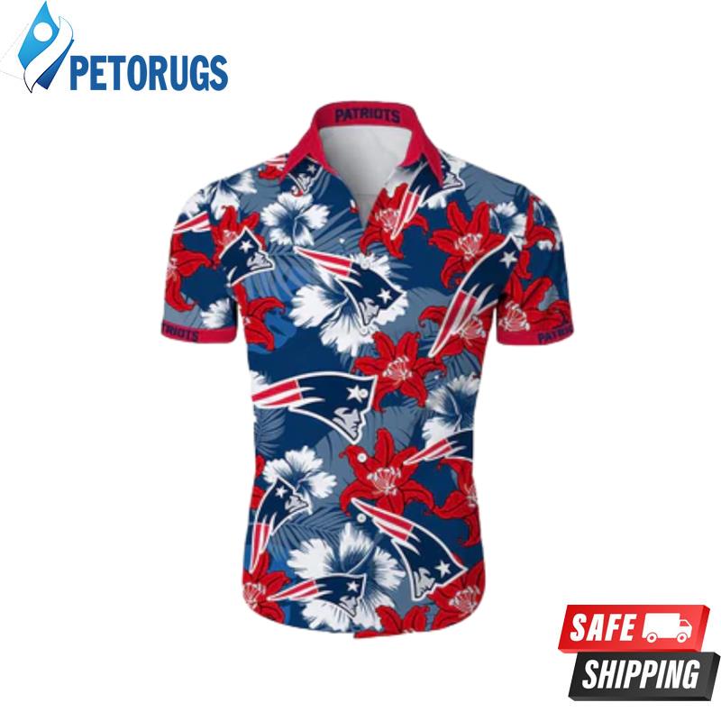 New England Patriots Tropical Flower Short Sleeve Hawaiian Shirt