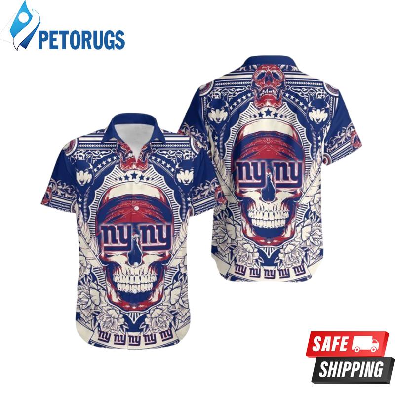 New York Giants Skull NFL Hawaiian Shirt