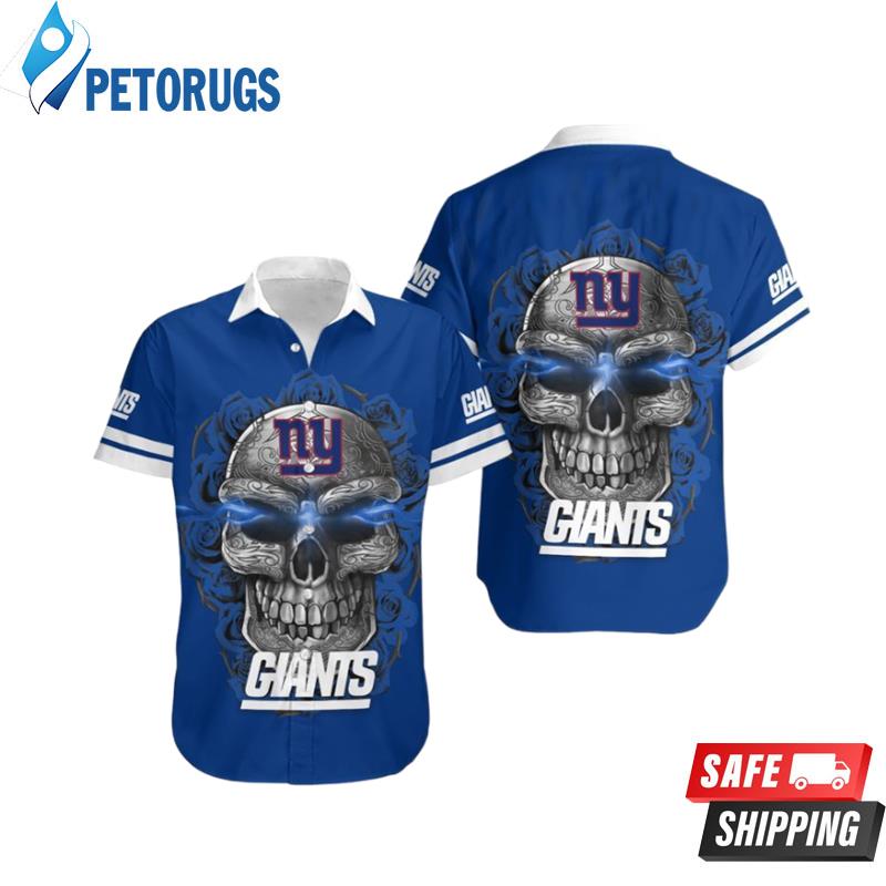 New York Giants Sugar Skull NFL Hawaiian Shirt