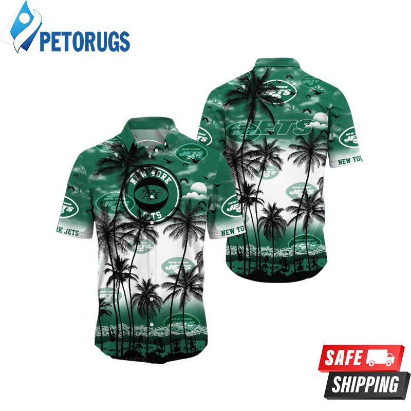 New York Jets  Beach Palm Tree Aloha Summer Hawaiian Shirt