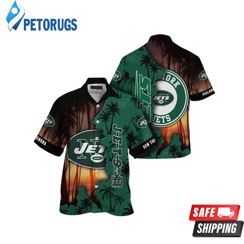 New York Jets NFL Tropical Island Custom Name Hawaiian Shirt