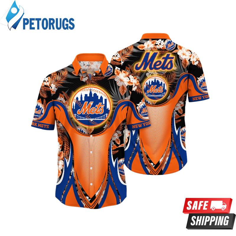 New York Mets MLB Parasols Aloha Hawaiian Shirt