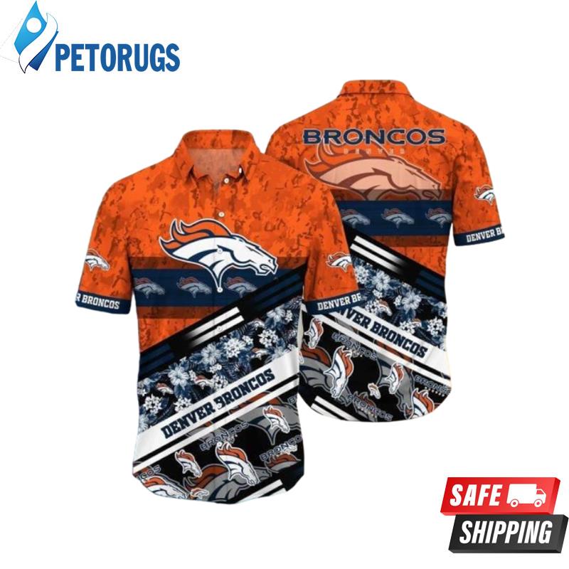 Nfl Denver Broncos Summer Tropical Flowers Orange Trendy Hawaiian Shirt