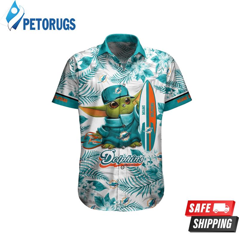 Nfl Miami Dolphins Summer Yoda Surfboard Hawaiian Shirt