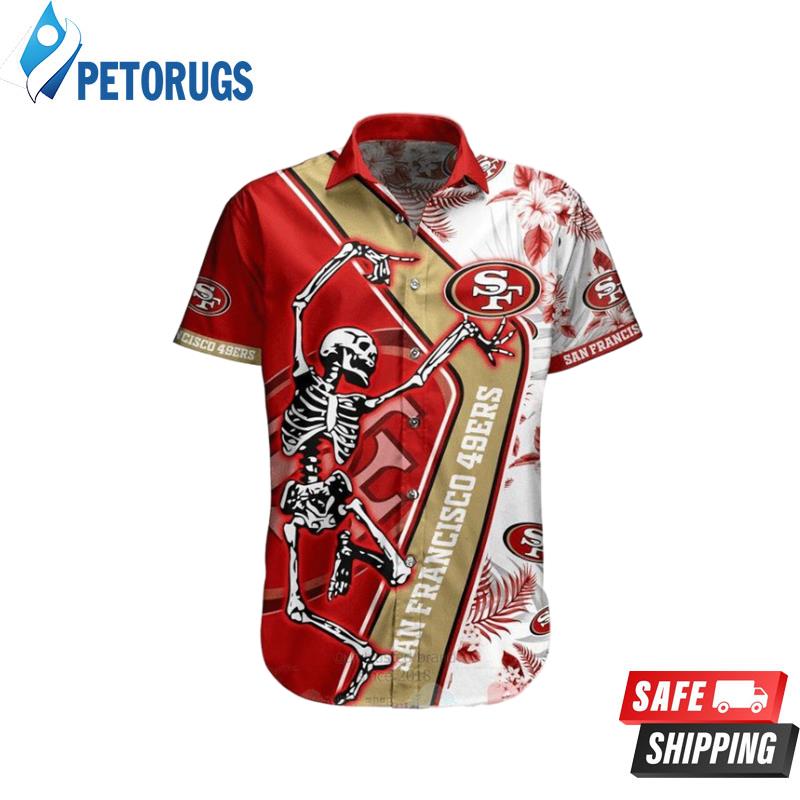 Nfl San Francisco 49Ers Skeleton Dancing With Logo Trendy Hawaiian Shirt