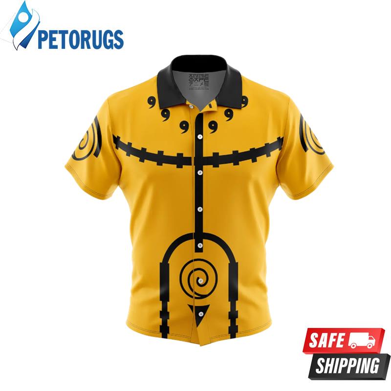 Nine-Tails Chakra Mode Naruto Button Up Hawaiian Shirt