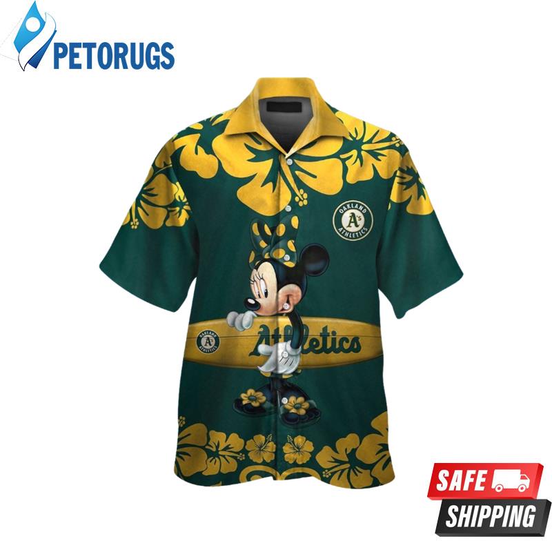 Oakland Athletics Minnie Mouse Short Sleeve Button Up Tropical Hawaiian Shirt