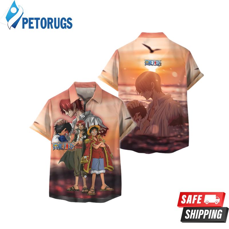 One Piece Luffy x Shanks Anime Manga 3D Hawaiian Shirt