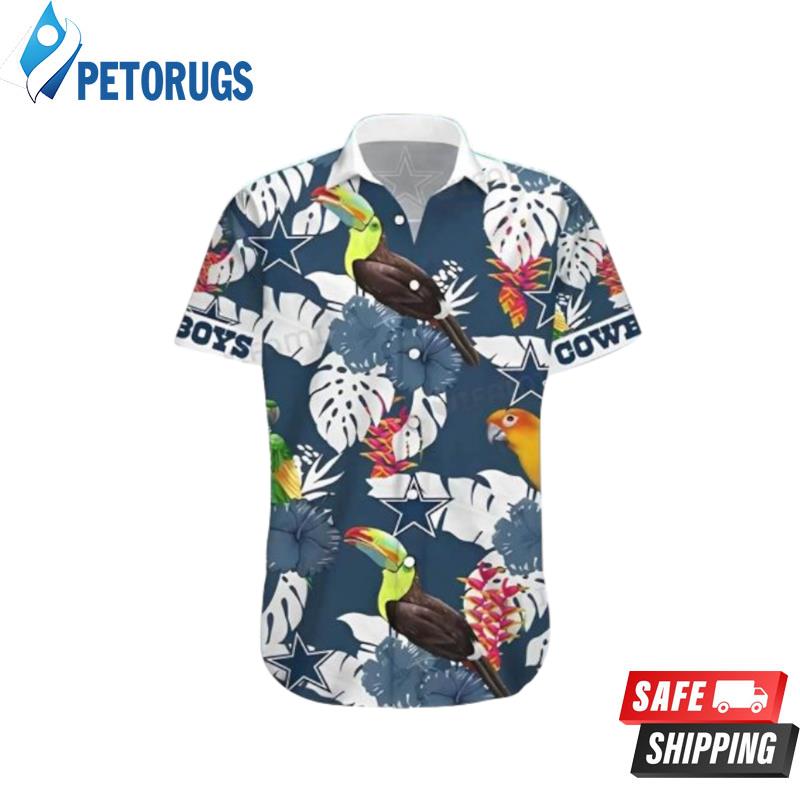 Parrots Tropical Leaf Dallas Cowboys Hawaiian Shirt