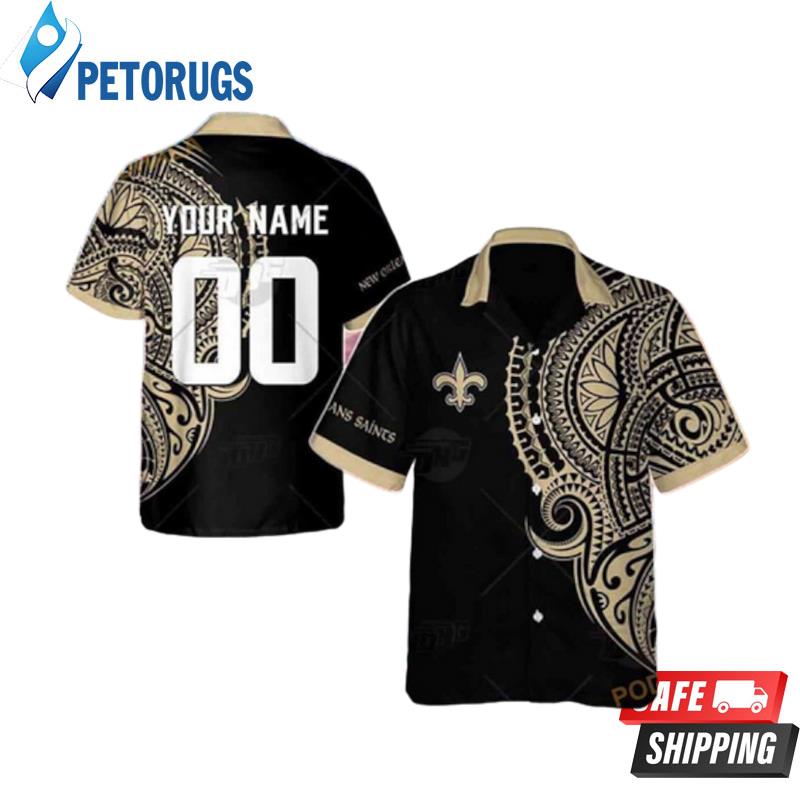 Personalize NFL New Orleans Saints Polynesian Tattoo Design Hawaiian Shirt