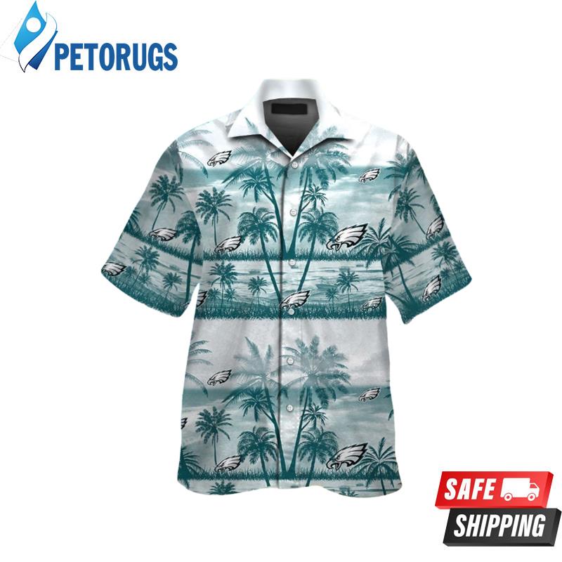 Philadelphia Eagles Short Sleeve Button Up Tropical Hawaiian Shirt