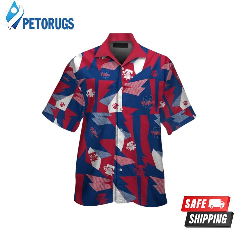 Philadelphia Phillies Short Sleeve Button Up Tropical Hawaiian Shirt