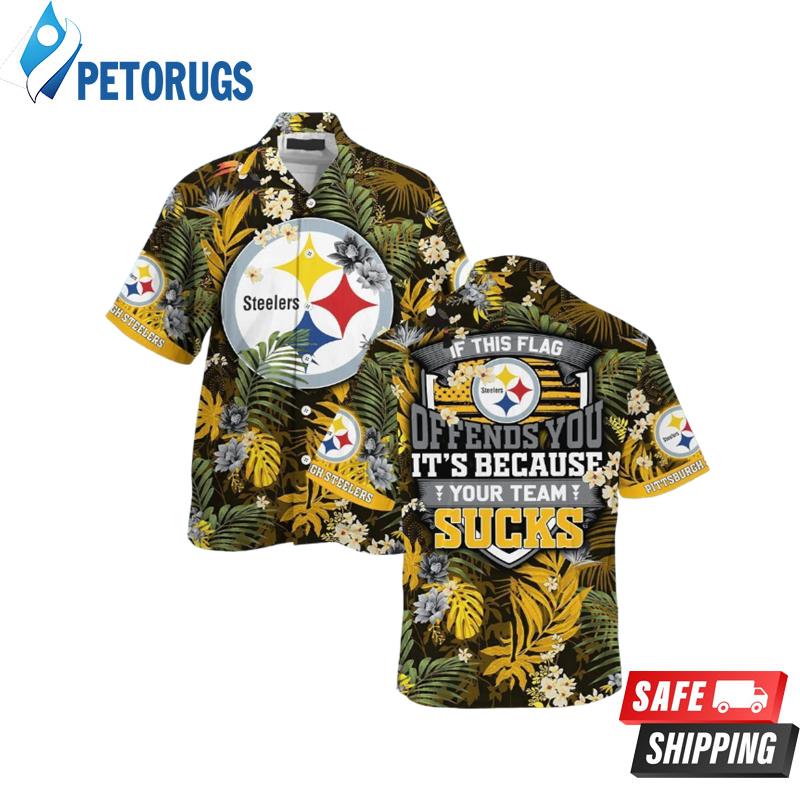 Pittsburgh Steelers Football Floral Aloha Hawaiian Shirt