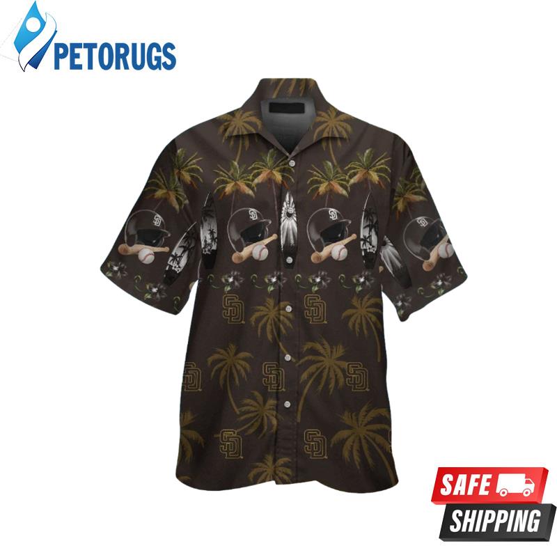 San Diego Padres MLB Short Sleeve Button Up Tropical Hawaiian Shirt