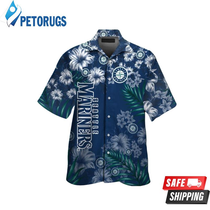 Seattle Mariners Short Sleeve Button Up Tropical Hawaiian Shirt
