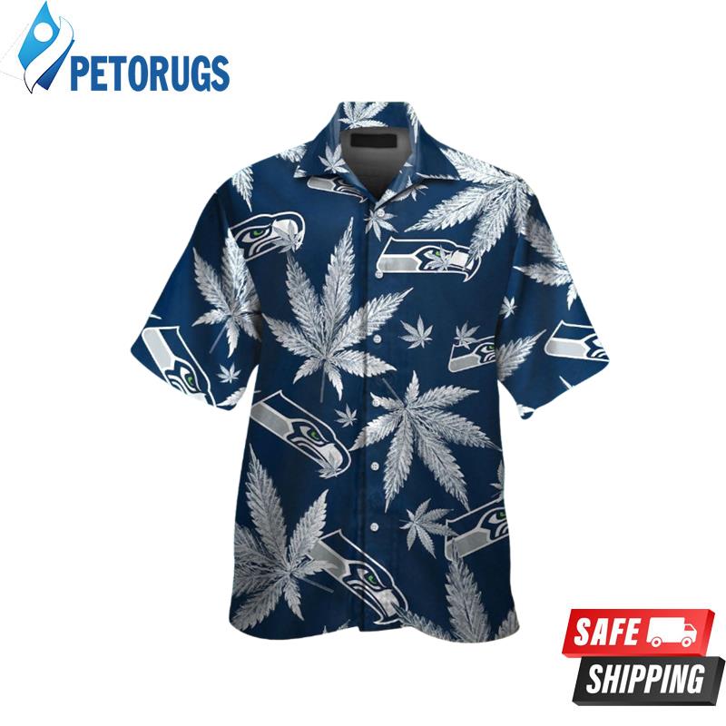 Seattle Seahawks NFL Canabis Short Sleeve Button Up Tropical Hawaiian Shirt
