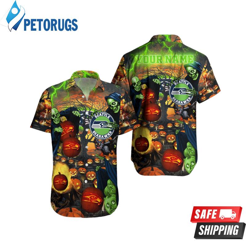 Seattle Seahawks NFL Skull Halloween Hot Trending Hawaiian Shirt