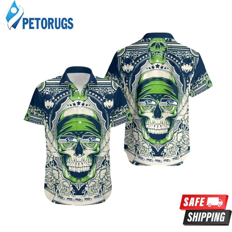 Seattle Seahawks Skull NFL Shorts Summer Collection Trendy Aloha Hawaiian Shirt