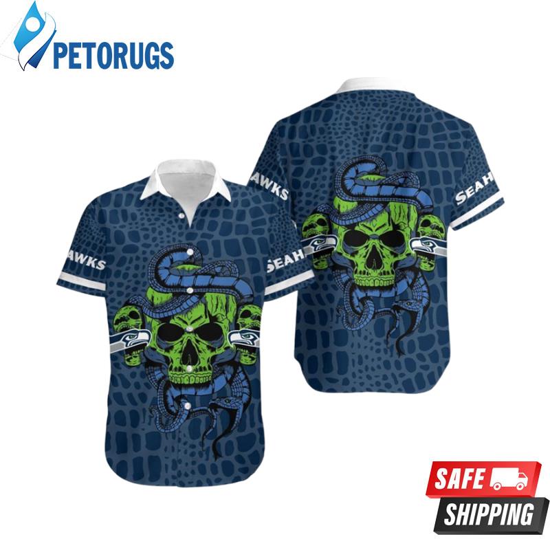 Seattle Seahawks Snake And Skull Hawaiian Shirt