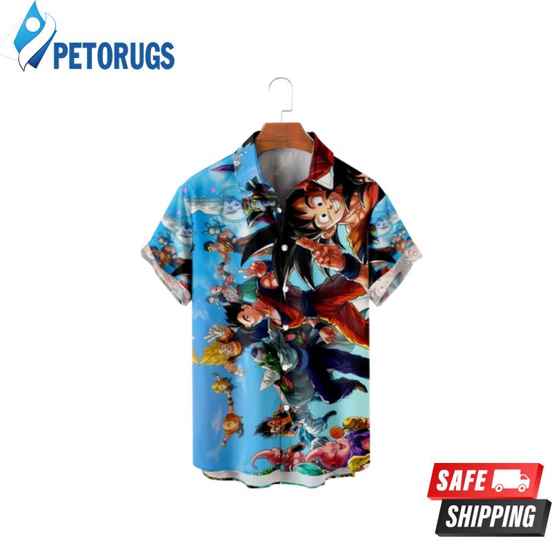 Short sleeve Button down Casual Dragon Ball Goku Relaxed-Fit Funky 2XL Hawaiian Shirt