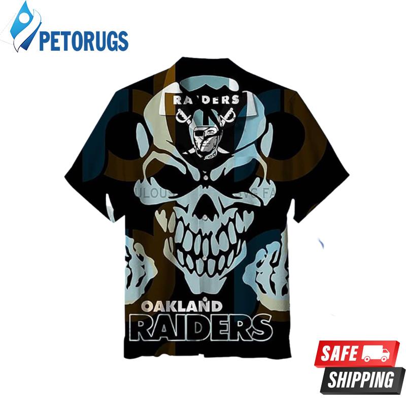 Skull With NFL Las Vegas Raiders Hawaiian Shirt