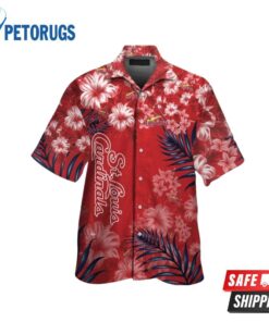 St Louis Cardinals MLB Flower Short Sleeve Button Up Tropical Hawaiian Shirt