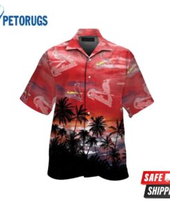 St Louis Cardinals Short Sleeve Button Up Hawaiian Shirt