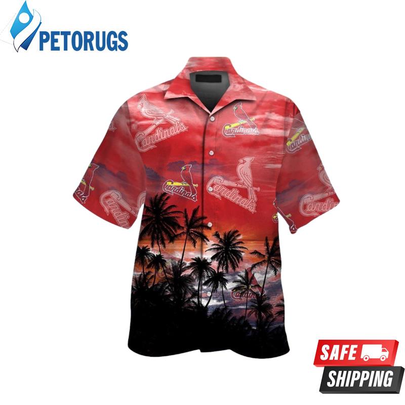 St Louis Cardinals Short Sleeve Button Up Hawaiian Shirt