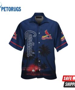 St Louis Cardinals Short Sleeve Button Up Tropical Hawaiian Shirt