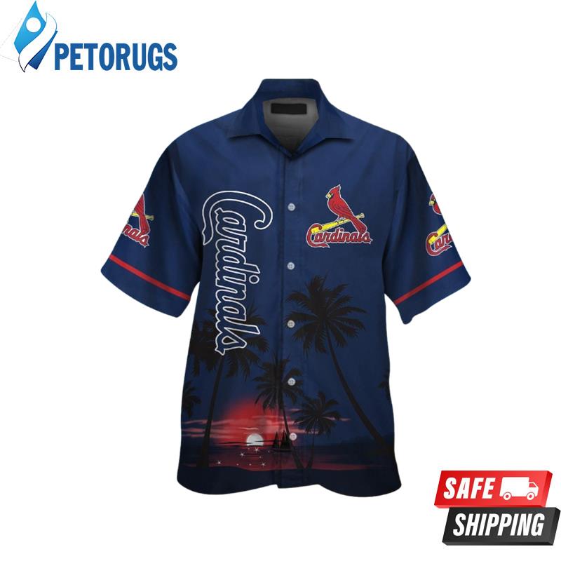 St Louis Cardinals Short Sleeve Button Up Tropical Hawaiian Shirt