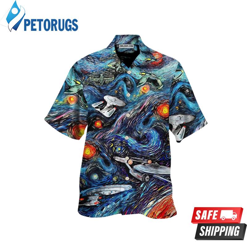 Star Trek Starry Night Fantaxy Ships Hawaiian Shirt