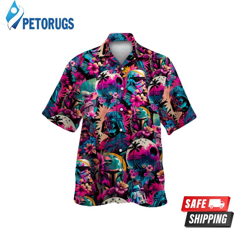 Storm Trooper Boba Fett Darth Vader Tropical Flowers Star Wars Hawaiian Shirt