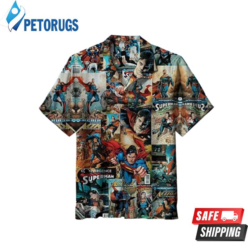Superman Comic Stitching Hawaiian Shirt