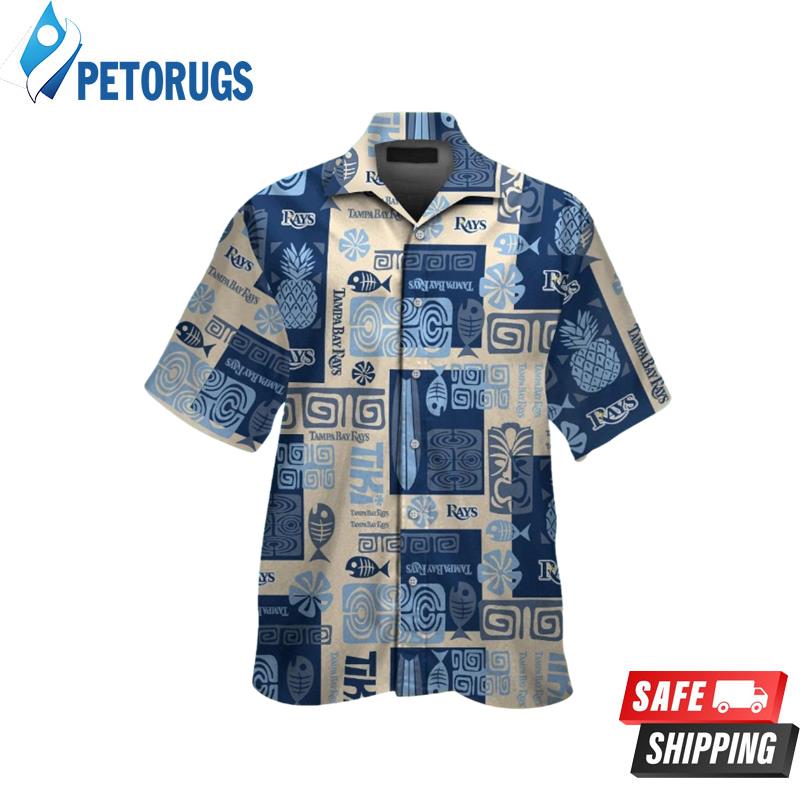 Tampa Bay Rays MLB Short Sleeve Button Up Tropical Hawaiian Shirt