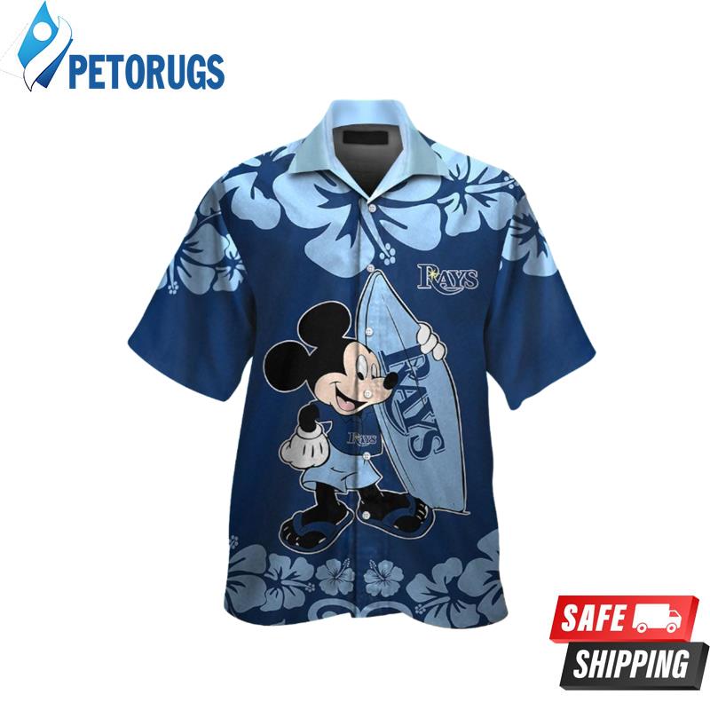 Tampa Bay Rays Mickey Mouse Short Sleeve Button Up Tropical Hawaiian Shirt