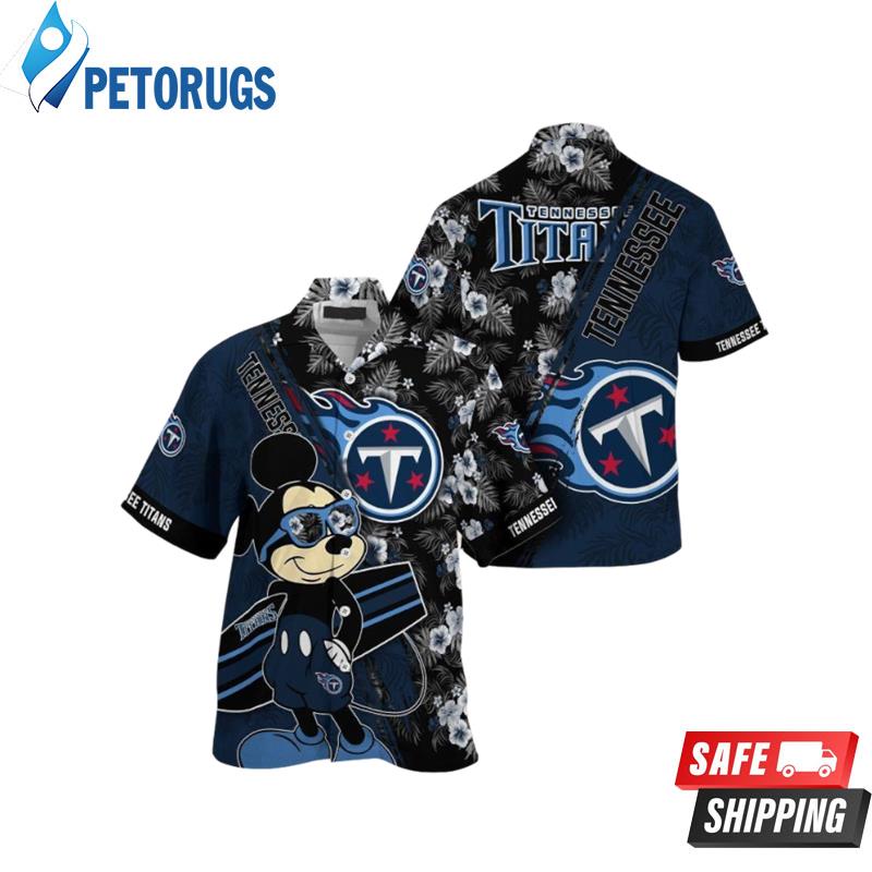 Tennessee Titans NFL Summer Mickey And Floral Pattern Hawaiian Shirt