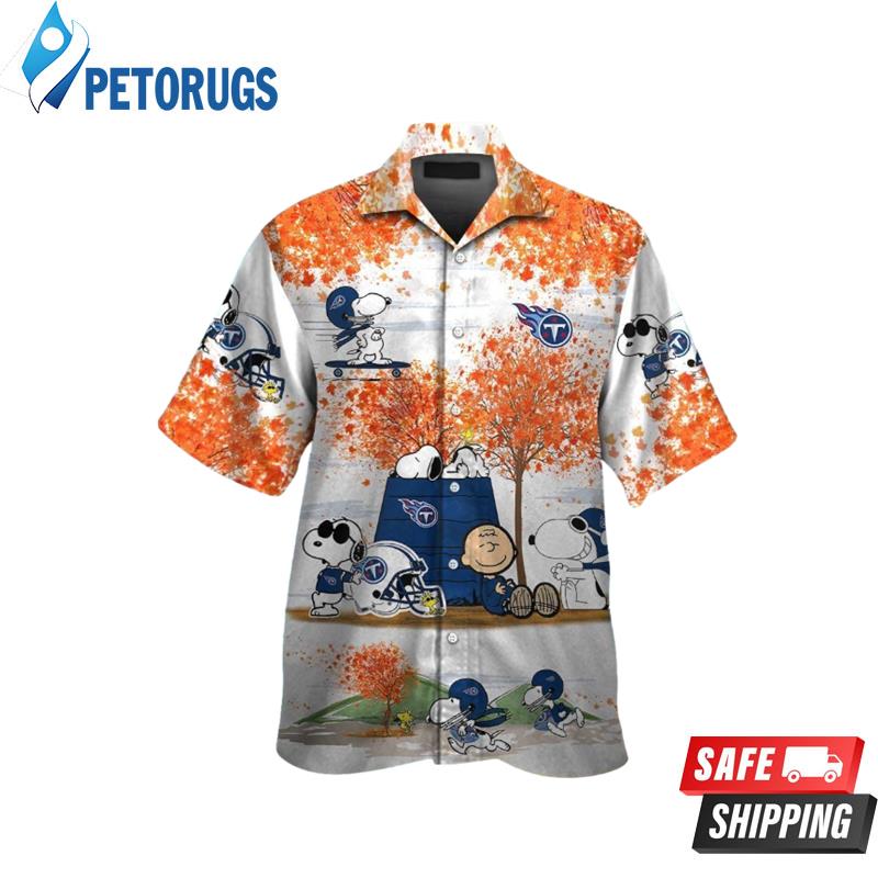 Tennessee Titans Snoopy Autumn Short Sleeve Button Up Tropical Hawaiian Shirt