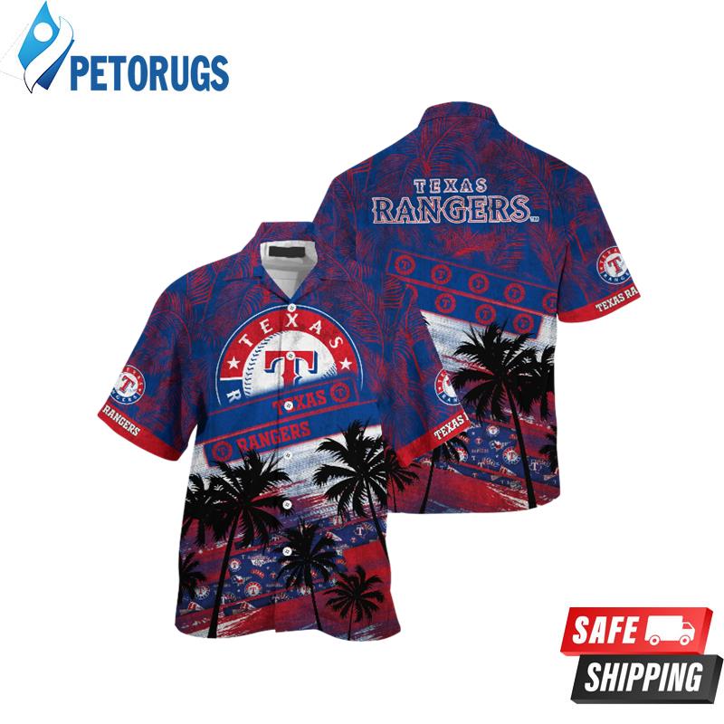 Texas Rangers MLB Palm Tree Pattern Hawaiian Shirt