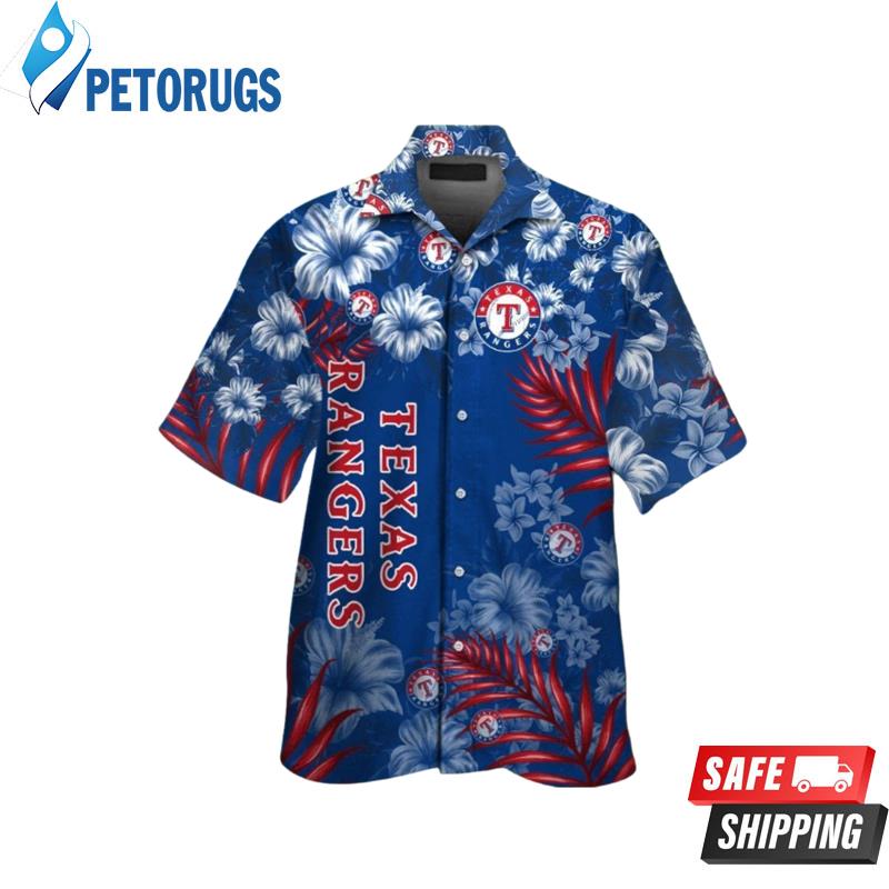 Texas Rangers MLB Short Sleeve Button Up Tropical Hawaiian Shirt