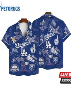 Three Dimensional Los Angeles Dodgers Hawaiian Shirt