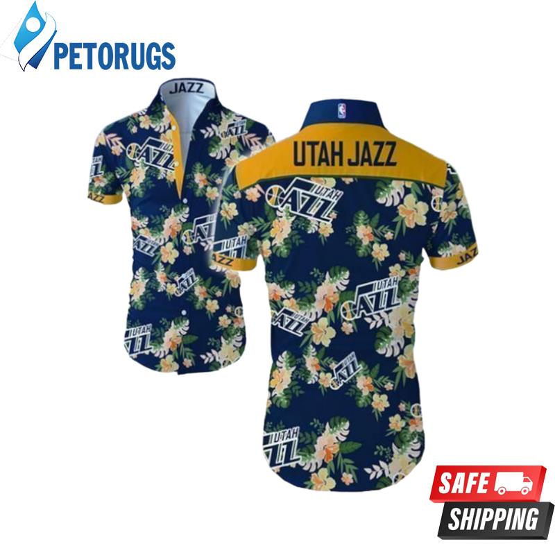 Utah Jazz Fit Body Summer Button Up Hawaiian Shirt